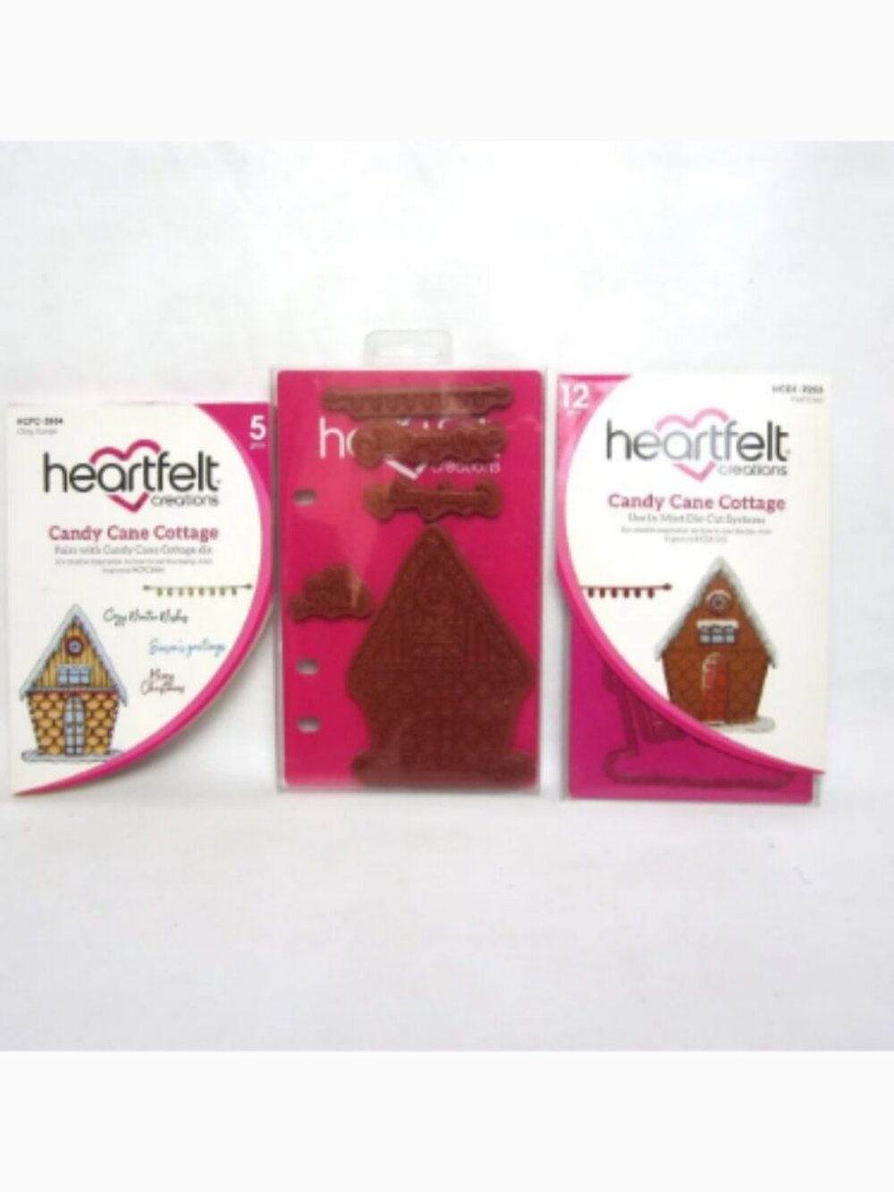 Heartfelt Creations Candy Cane Cottage Craft Dies & Cling Stamps Christmas